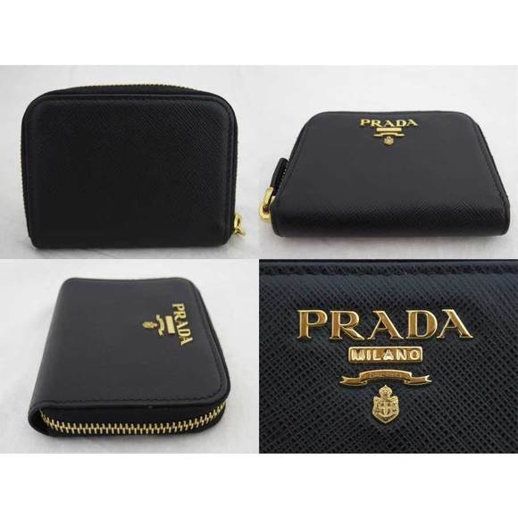 Prada Black Case Card Leather Saffiano - Picture 1 of 3